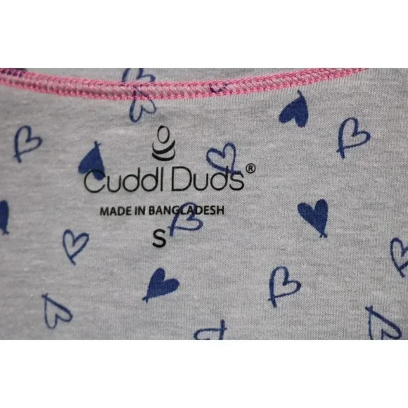 Cuddl Duds Women's Pajama Set-Size Small-Hearts-Cropped-Drawstring - Picture 4 of 10